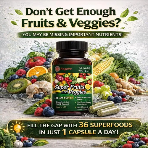 Vista 2 de Suplemento de súper frutas y verduras, 36 verduras y frutas frescas, suplemento nutricional diario Balance of Nature para salud digestiva y alivio