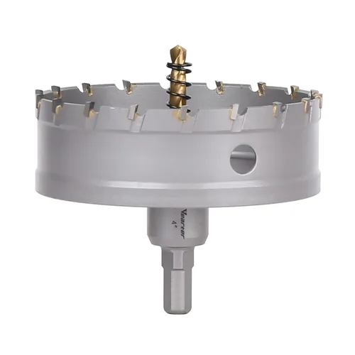 Vista 42 de Sierra perforadora de carburo de 1-1/2 pulgadas (1.496 in) para metal duro, cortador de agujeros con punta de carburo de tungsteno con broca piloto