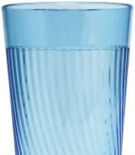 Vista 4 de TrueCraftware - Juego de 12 vasos Belice de policarbonato azul de 8 onzas. Vasos de té helado de alta calidad, apilables, reutilizables, aptos