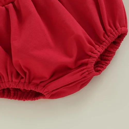 Vista 6 de Conjunto de ropa para bebé niña de otoño e invierno con sudadera de manga larga y pantalones cortos Bloomer