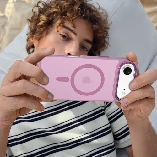 Vista 354 de Anuck - Funda magnética para iPhone 11 compatible con MagSafe, carcasa trasera mate translúcida dura, borde de TPU, delgada, resistente a impactos
