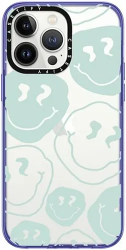 Vista 12 de CASETiFY - Funda compacta para iPhone 14 Pro probada contra caídas de grado militar 2x hasta 4 pies, con estampado transparente aguamarina