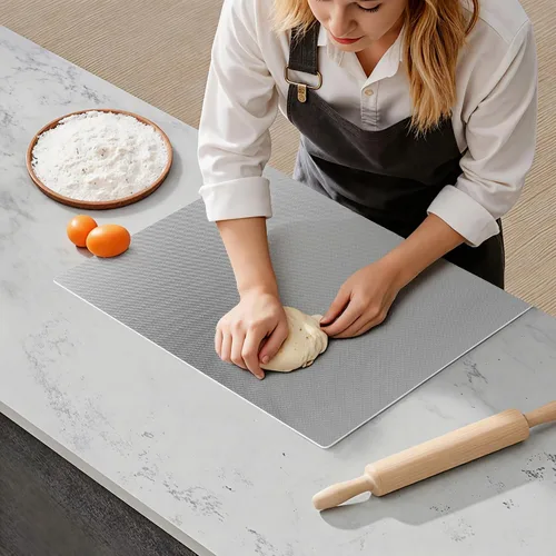 Vista 12 de KORVOS Tabla de Cortar de Acero Inoxidable 304, Tamaño Grande 23.62"x19.68" Tablas de Cortar de Servicio Pesado, Tabla de Cortar de Bajo Ruido