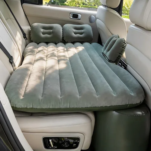 Vista 11 de BEBAS Colchón de aire inflable, cama de viaje, cama de campamento engrosada, almohadilla para dormir con bomba de aire para automóvil, tienda