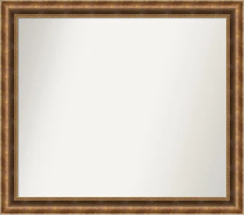 Vista 1076 de Amanti Art Espejo de pared personalizado no biselado (25 x 25 pulgadas), marco de bronce acentuado, varios tamaños personalizados, espejo de baño