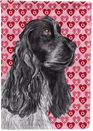 Vista 338 de Caroline's Treasures SS4484GF Bandera de jardín con diseño de bulldog inglés y corazones para el Día de San Valentín, bandera decorativa para patio