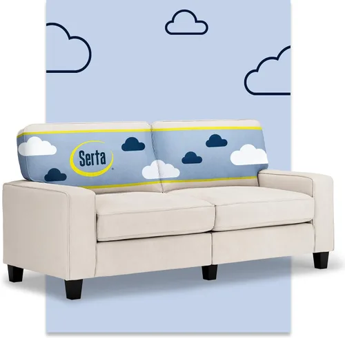 Vista 38 de Serta Palisades Sofás Tapizados para Sala, Sofá de Diseño Moderno, Tela, Beige