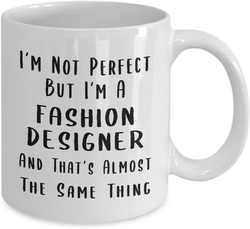 Vista 2 de Gifts for Fashion Designer Coffee Mug Tea Cup - Textile Artist Designing Clothing Stylist Industry Funny Cute Gag Appreciation Idea - Im Not Perfect