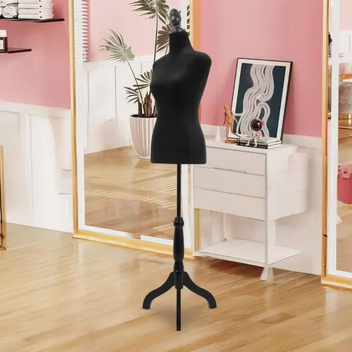Vista 6 de FDW Maniquí femenino con forma de vestido de cuerpo, maniquí de costura, maniquí de torso con base de trípode, maniquí ajustable para coser ropa