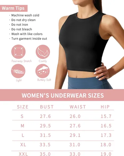 Vista 6 de Sports Bras with Removable Padded Medium Support Yoga Tank Tops Gym Running Workout Tops for Women