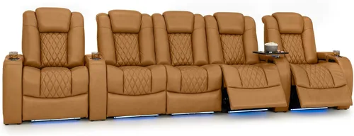 Vista 158 de Seatcraft Asiento de cine en casa Diamante Marrón Reclinable Individual