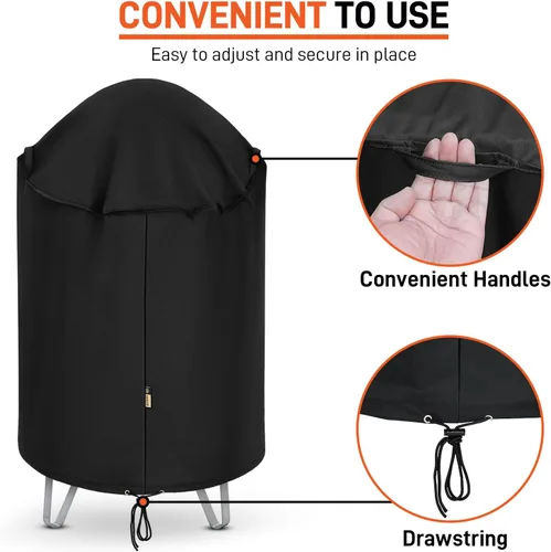 Vista 4 de Arcedo Funda redonda para ahumador de 30 pulgadas, cubierta vertical de carbón para ahumador, cubierta de cúpula de parrilla eléctrica