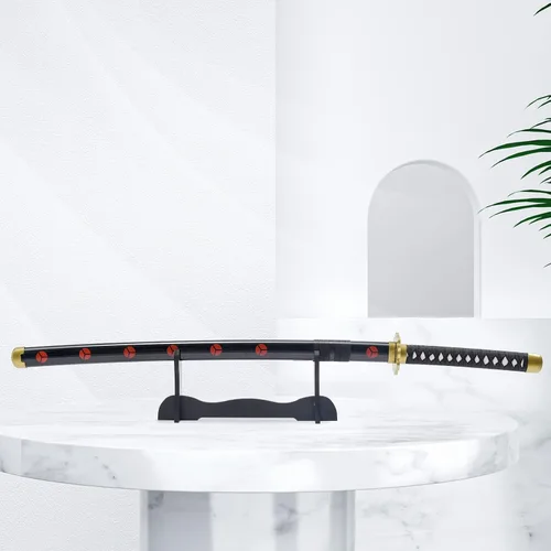 Vista 7 de Anime Sword 41 inch,Zoro/wado ichimonji/Anime Original Texture,for Role-Playing and Collection, with One Display Stand Negro