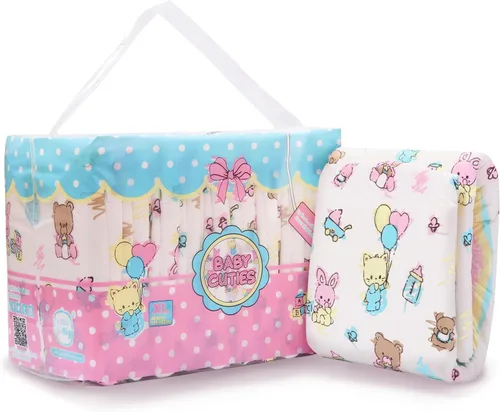 Vista 9 de Littleforbig Pañales impresos para adulto, 10 piezas, Baby Cuties (M 28"-38")