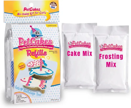 Vista 13 de Kit de Pastel de Cumpleaños para Perros PetCakes - Golosinas Completamente Naturales - De Cachorros a Perros Grandes, Sabor a Algarrobo - 5.5 Oz