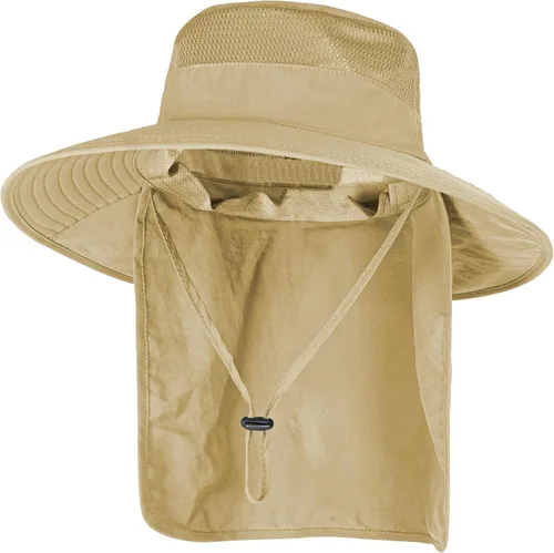Vista 25 de ZOORON Sombreros de sol para hombres y mujeres con solapa para el cuello Gris oscuro