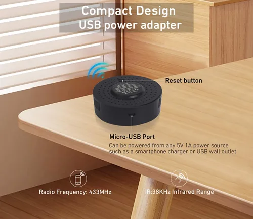 Vista 6 de Rollerhouse s WiFi IR & RF - Hub de control remoto inteligente para domótica inteligente, TV, cortina, control remoto de sombras, control