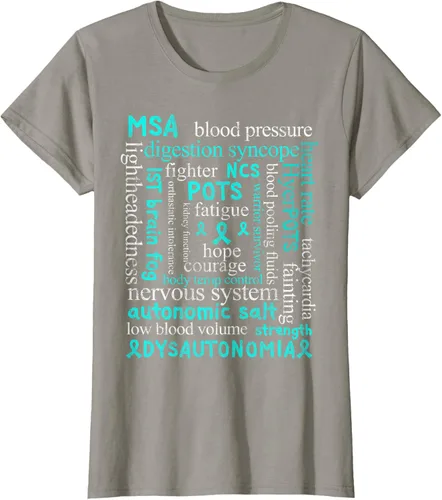Vista 12 de Autonomic Disorders Teal Ribbon Camiseta para pacientes