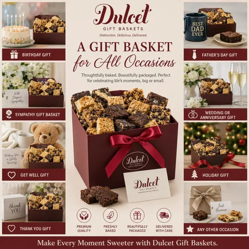 Vista 3 de Dulcet Gift Baskets suntuosa caja de regalo de dulces de panadería que incluye un pastel de chocolate, gran regalo para vacaciones, regalos