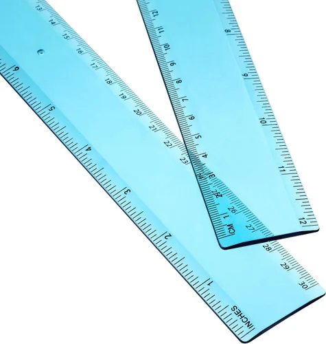 Vista 15 de EBOOT Paquete de 2 reglas de plástico rectas, herramienta de medición de plástico para la oficina escolar de estudiantes, color azul, 6 pulgadas