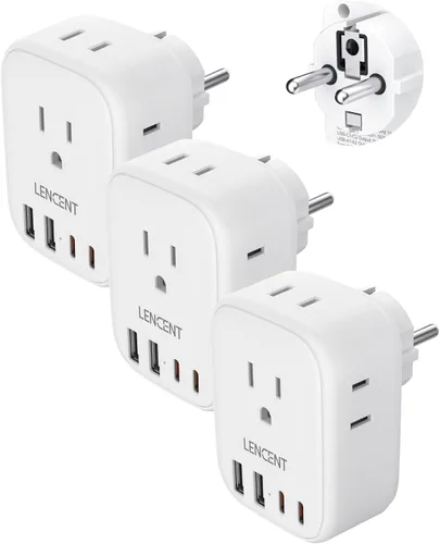 Vista 12 de LENCENT Adaptador europeo plegable del enchufe del viaje, de los E.E.U.U