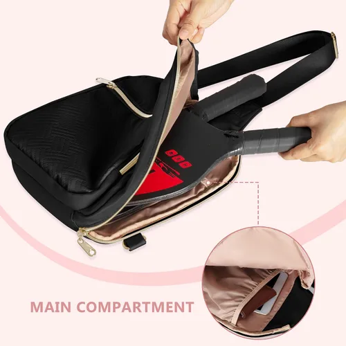 Vista 2 de Bolsa de pickleball para mujer - Bolsa de paleta con diseño de patente