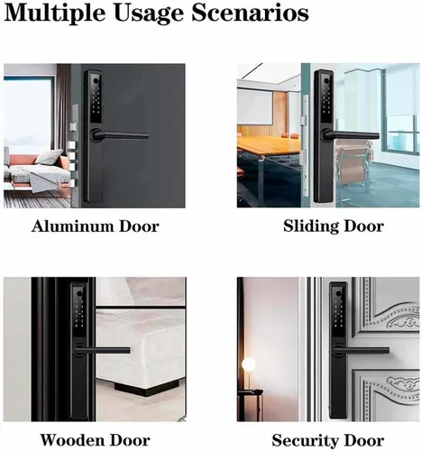 Vista 9 de HIFAM Cerradura de puerta de huellas dactilares, TUYA APP Control Smart Lock Cerradura de puerta electrónica con código código de acceso biométrico