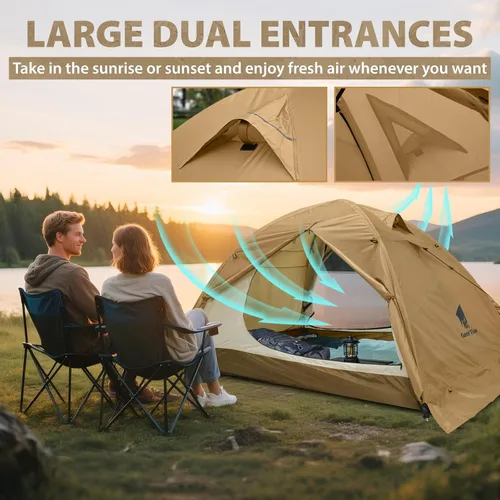 Vista 4 de GEERTOP 2-Person 4-Season Ultralight Waterproof Backpacking Tent