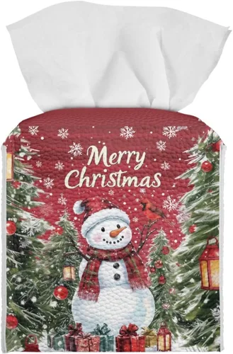Vista 20 de 250th Anniversary Square Tissue Box Cover Pu Leather Tissue Holder Facial Paper Cover Waterproof Toilet Paper Holder for Bathroom Bedroom Modern
