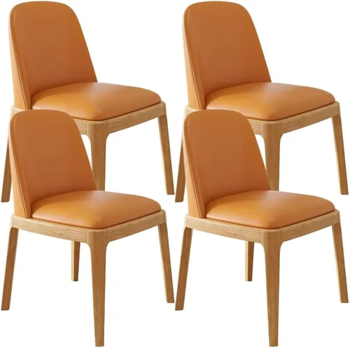 Vista 10 de Juego de 2/4 sillas de comedor, sillas de comedor de madera, silla tapizada para sala de estar, silla de vestíbulo sin brazos con respaldo curvo
