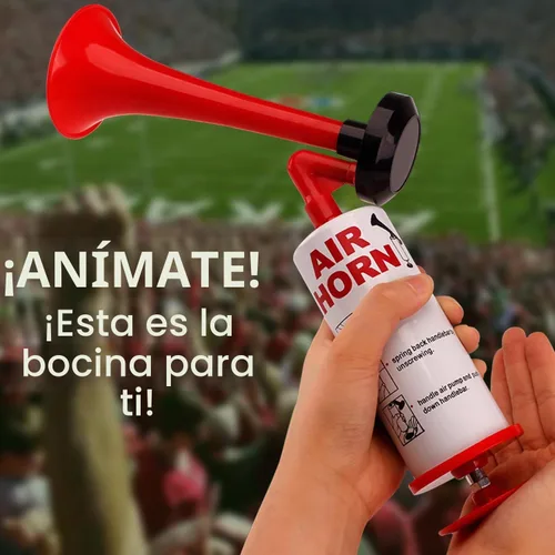 Vista 2 de Bocina de aire de mano, cuernos de seguridad para barcos, emisor de ruido de estadio para eventos deportivos, cuernos de trompeta, sonidos, bocinas