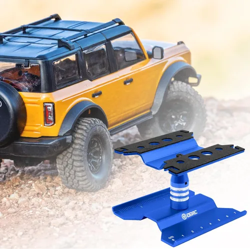 Vista 6 de Soporte de trabajo RC Estación de trabajo para reparación de automóviles a control remoto para SCX24 TRX4M FCX24 escala 1/16 1/18 1/24 RC Truck Azul