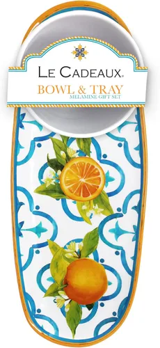 Vista 6 de Le Cadeaux Juego de regalo de cuenco y bandeja de melamina de lujo, colección Maison