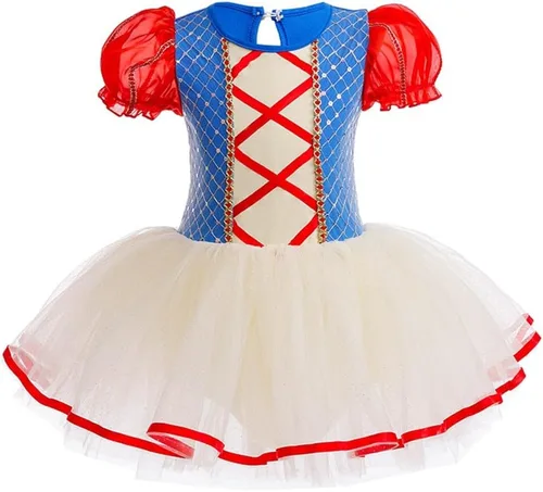 Vista 18 de Leotardos de princesa para niñas con falda de ballet y tutú para Halloween, Navidad, fiesta de cumpleaños, vestido elegante