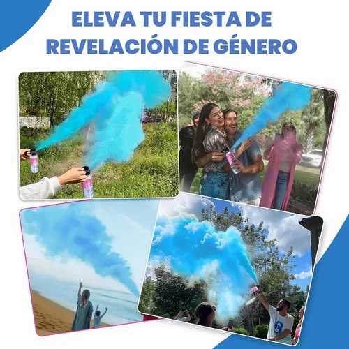 Vista 7 de POPUPARTY Blue Gender Reveal Extintor Paquete de 2 bombas de humo