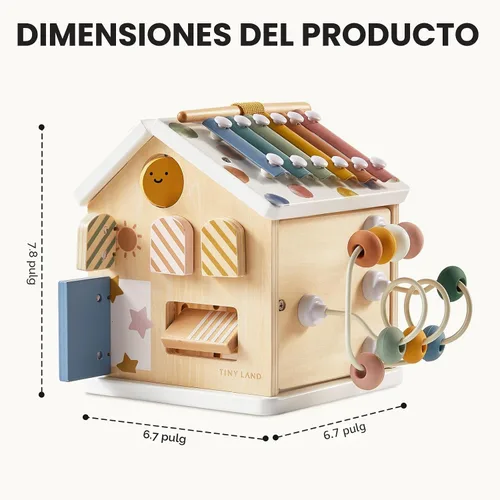 Vista 7 de Tiny Land Cubo de actividades de madera 9 en 1, juguete educativo para Morandi
