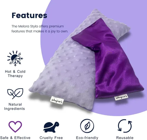 Vista 5 de Almohadilla térmica y almohada para ojos para microondas - Set de regalo - Almohada de ojos perfumada de lavanda y almohadilla térmica