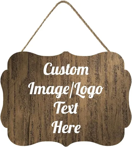 Vista 32 de Letrero de bienvenida de madera personalizado para puerta delantera, letrero personalizado para el hogar, decoración de puerta con imagen/texto COL-7