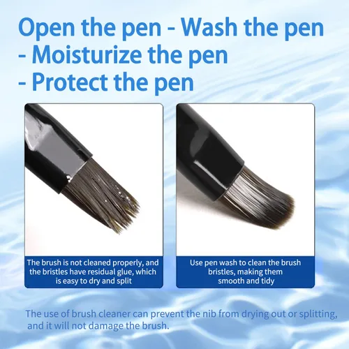Vista 3 de Solución de limpieza de cepillos de uñas – 1.4 fl oz de acrílico para arte de uñas líquido limpiador para manicura, cepillo de uñas de limpieza