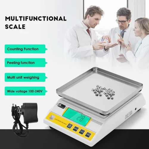 Vista 5 de CGOLDENWALL Balanza electrónica de precisión digital de 22.0 lbs x 0.00 oz, báscula de laboratorio de pesaje industrial y conteo báscula de mesa