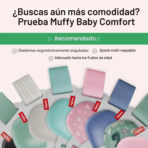 Vista 10 de Alpine Muffy - Protección de oídos para bebés y niños pequeños de hasta 36 meses, certificado CE y ANSI, orejeras con reducción de ruido, cómodos