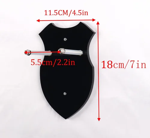 Vista 4 de Soporte de pared vertical de acrílico negro para espada, soporte para espada para 1 espada, katana o hacha, soporte resistente para espada