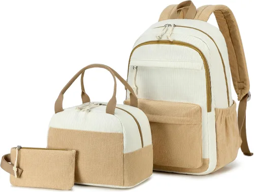 Vista 12 de Bluboon - Mochila escolar para niñas y mujeres para uso diario y de estilo informal, para portátil de 15 pulgadas, con bolsa para almuerzo y bolsa