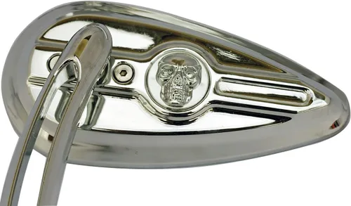 Vista 4 de 1 par de espejos de motocicleta CNC Chrome 3D Skull TearDrop compatibles para Kawasaki Z900