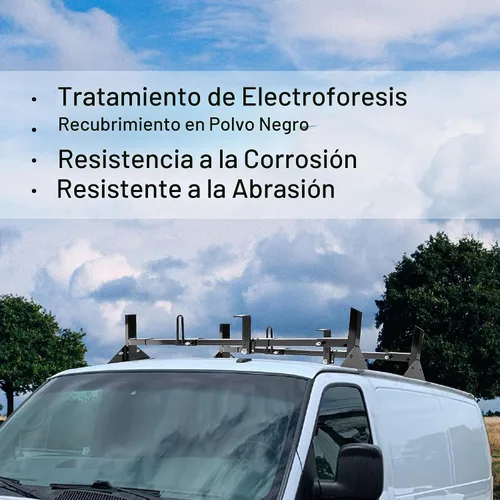 Vista 3 de HECASA 700 libras universal de 2 barras de montaje en techo de tamaño completo Vans compatibles con Chevy Express, Ford E-Series GMC Savana, 68 a 75