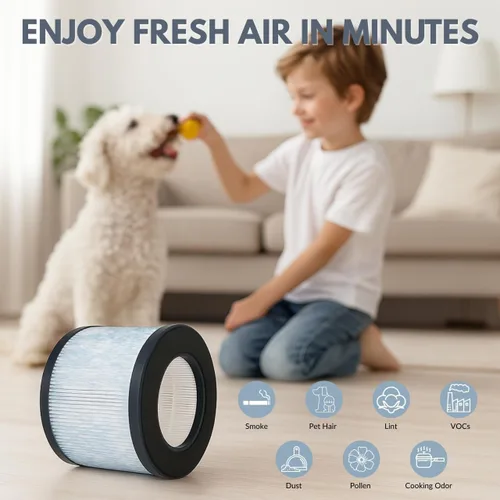 Vista 4 de Nispira Filtro HEPA 3 en 1 de repuesto compatible con purificador de aire Miko 2.0 C102 ibuki 2.0 MA-01CW, MA-18, Okaysou AirMic4S, 1 paquete