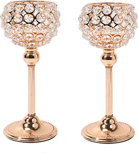 Vista 8 de Juego de 2 candelabros de cristal plateado para mesa de comedor, centro de mesa, decoración de mesa para comedor, sala de estar, café, mesa de Plata