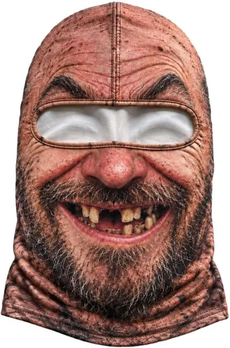 Vista 13 de Máscara de esquí de anciano, divertida y realista, con estampado 3D, para invierno, con cobertura del cuello, diseño envolvente, ajuste cómodo
