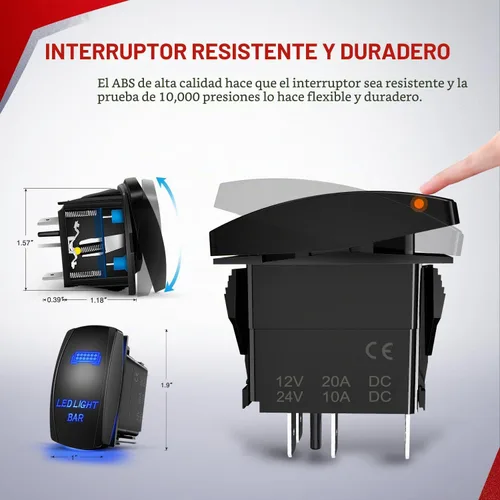 Vista 4 de Nilight Kit de arnés de cableado de nailon 12 AWG 1 cable 12V interruptor basculante de 5 pines láser encendido/apagado relé de alimentación fusible