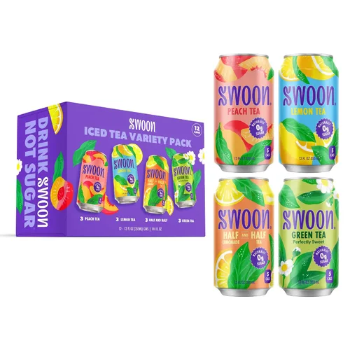 Vista 13 de Swoon Perfectly Sweet Green Tea Cero azúcar, ligeramente cafeinado y refrescante Keto, Paleo, vegano, sin OMG y sin gluten Endulzado